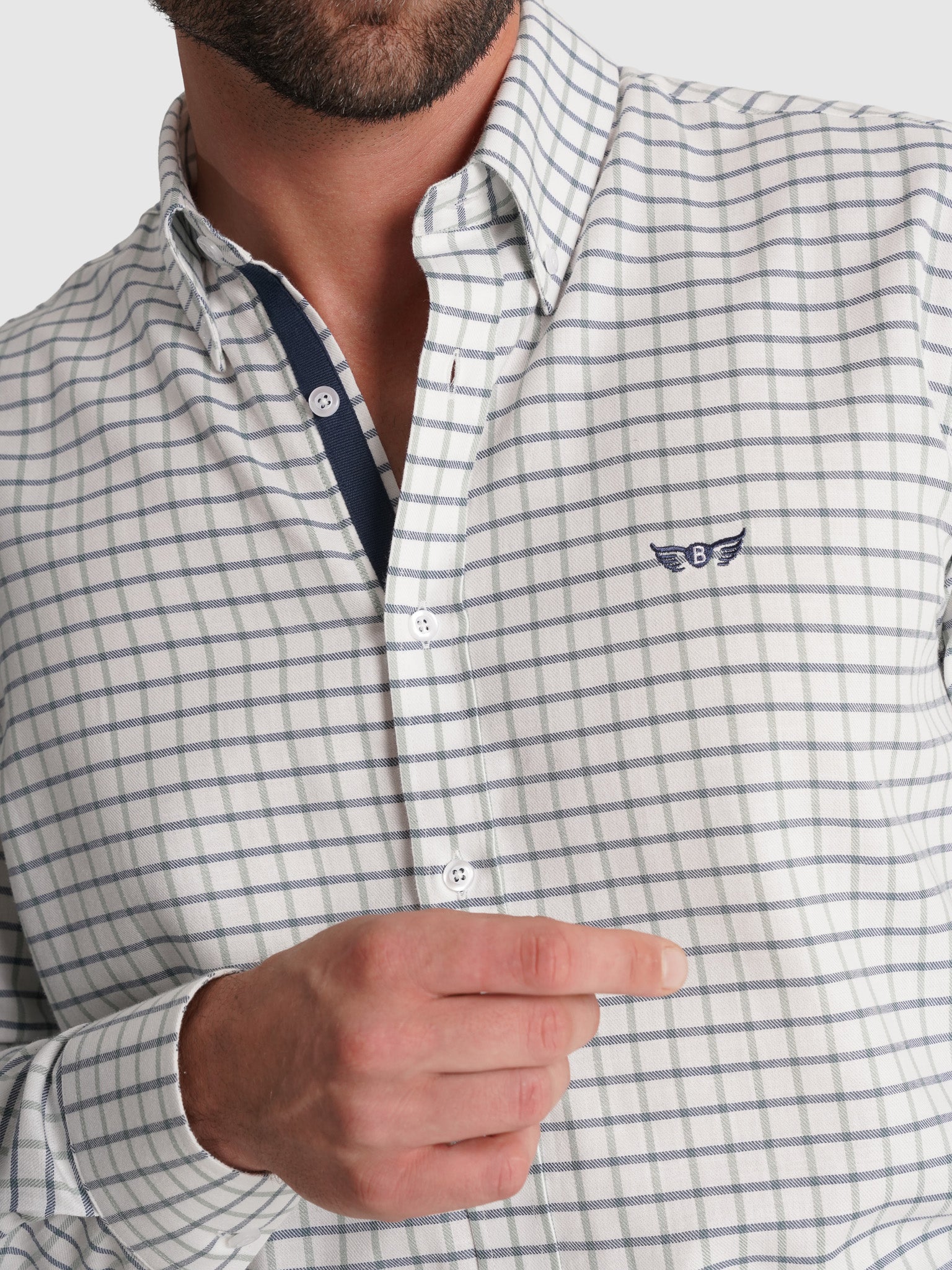 CAMISA FLANELA AZUL MANGA COMPRIDA REGULAR FIT MR. BLUE