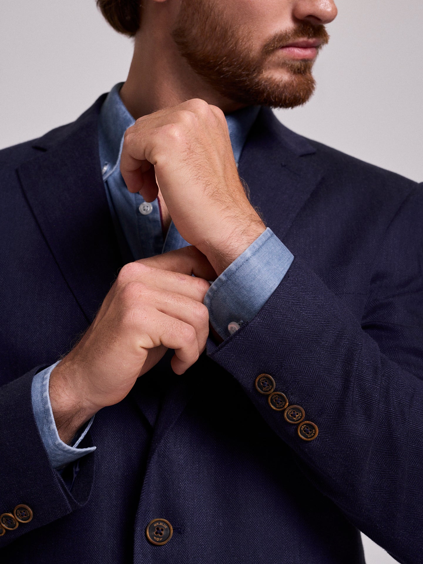 MANGA LARGA AZUL REGULAR FIT MR. AZUL