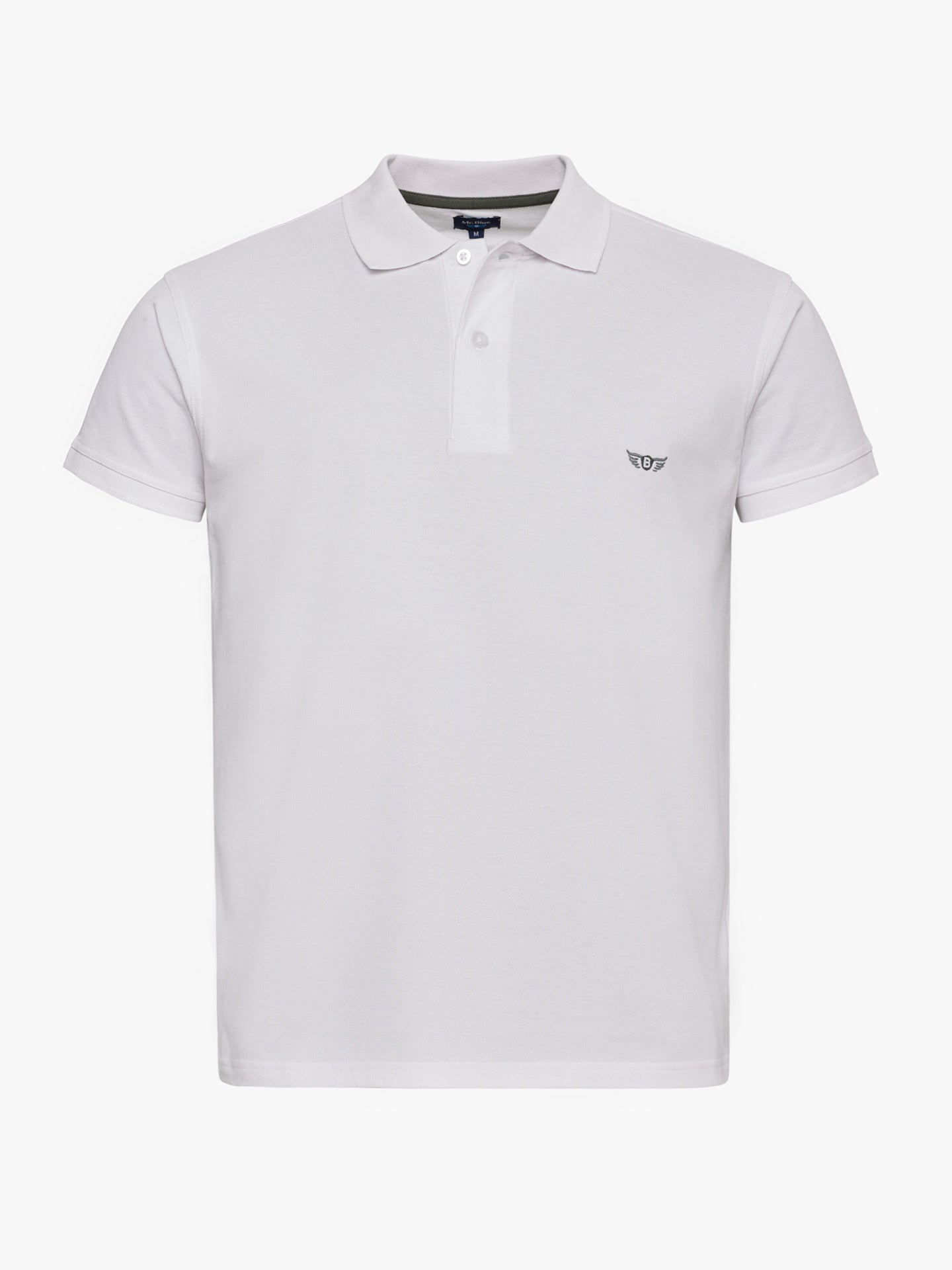 POLO BLANCO MANGA CORTA REGULAR FIT MR. AZUL