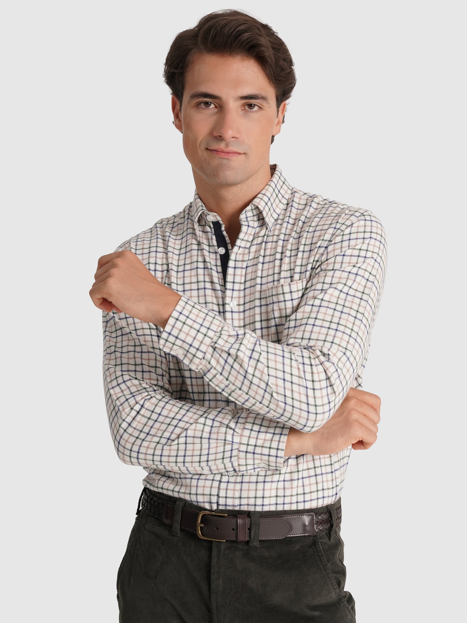 CAMISA ALGODÓN AZUL MANGA LARGA REGULAR FIT MR. AZUL