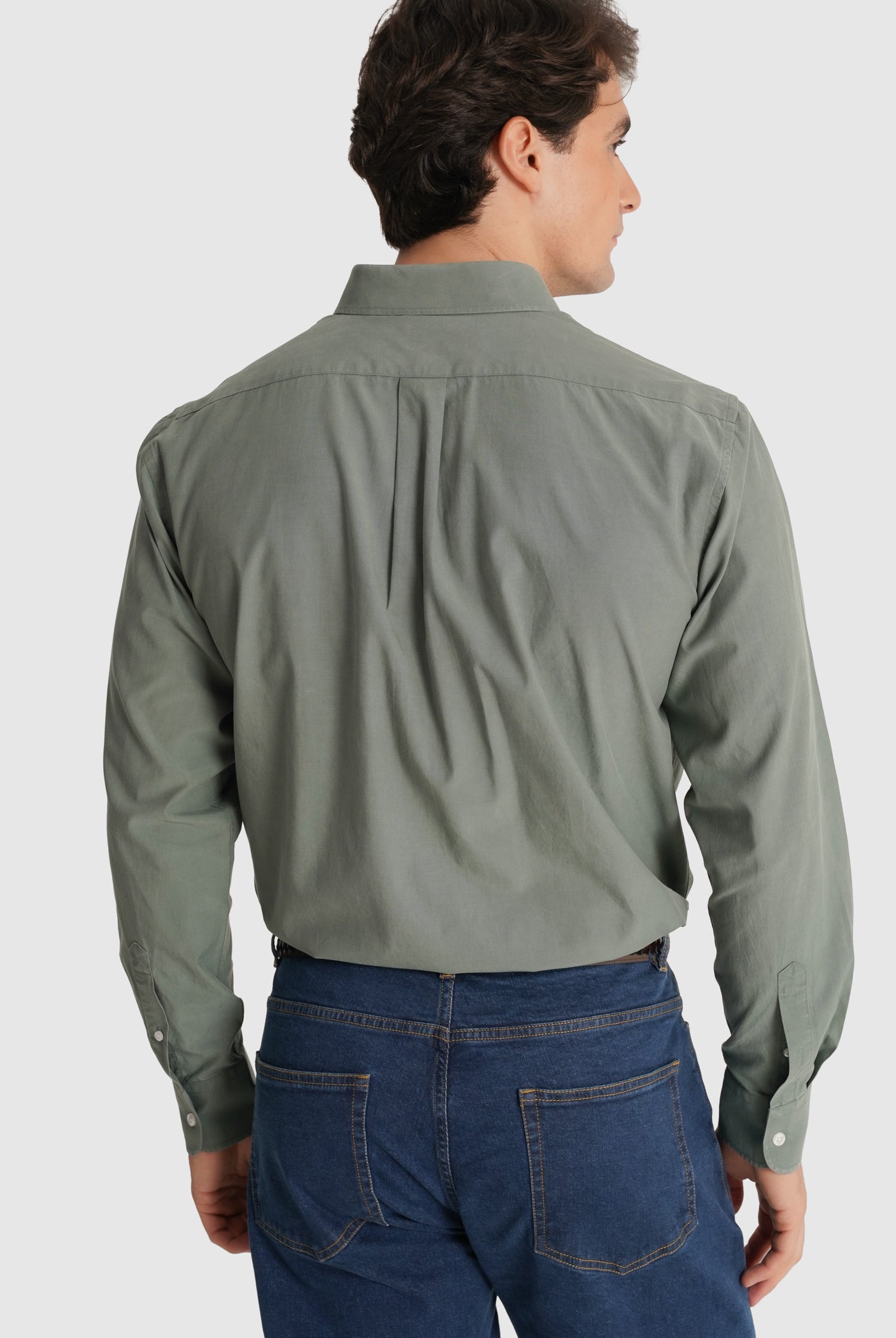 CAMISA ALGODÃO VERDE MANGA COMPRIDA REGULAR FIT MR. BLUE