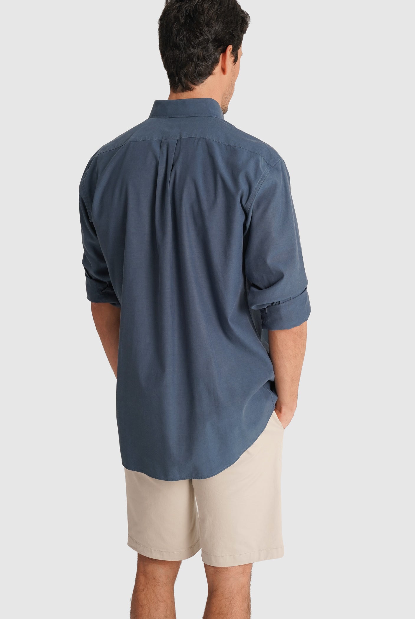 CAMISA TENCEL AZUL MANGA COMPRIDA REGULAR FIT MR. BLUE