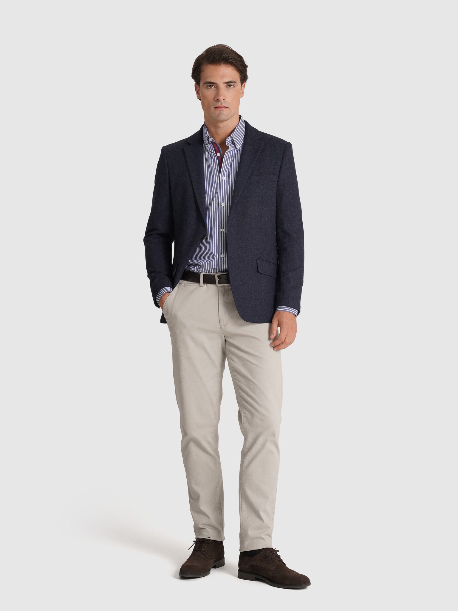 BLUE WOOL BLAZER LONG SLEEVE REGULAR FIT MR. BLUE