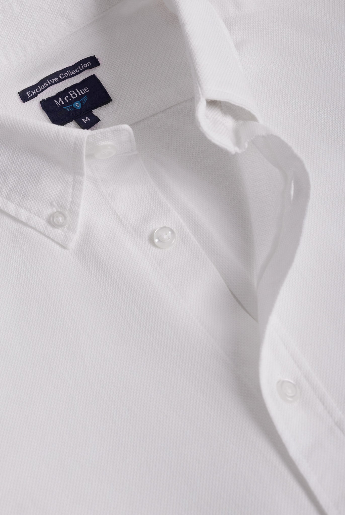 CAMISA ALGODÃO BRANCA MANGA COMPRIDA REGULAR FIT MR. BLUE