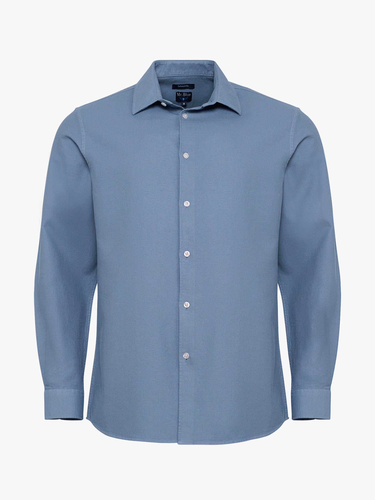 CAMISA ALGODÃO AZUL MANGA COMPRIDA TAILORED FIT MR. BLUE