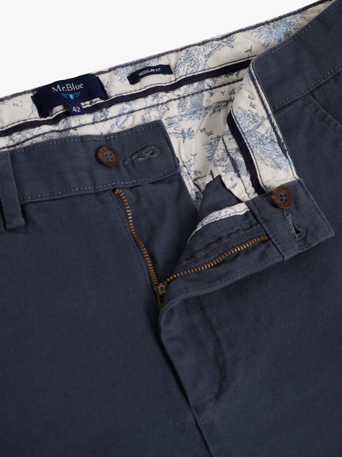 PANTALÓN ESTRUCTURA AZUL REGULAR FIT MR. AZUL