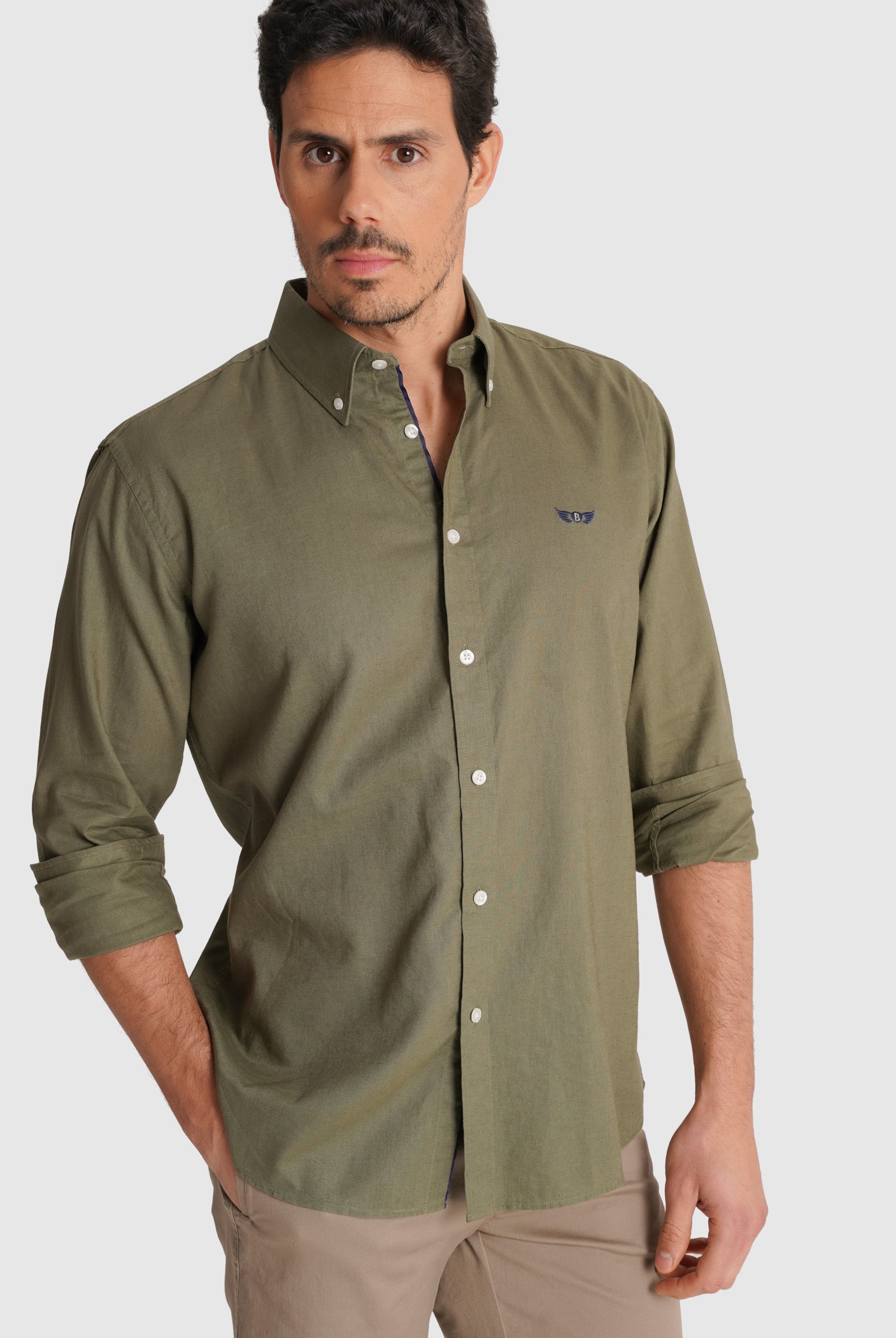 CAMISA VERDE MANGA COMPRIDA REGULAR FIT MR. BLUE