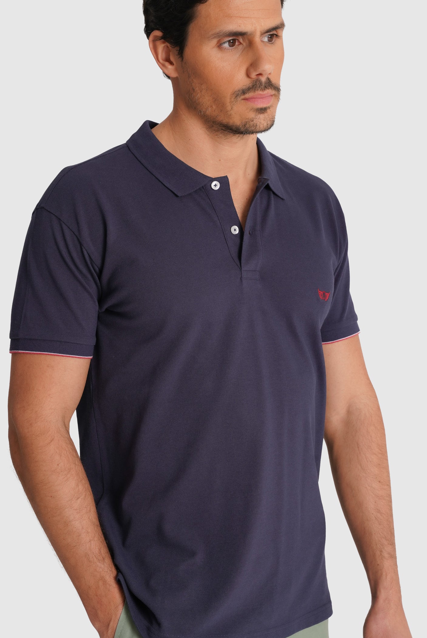 POLO PIQUET AZUL MANGA CURTA REGULAR FIT MR. BLUE
