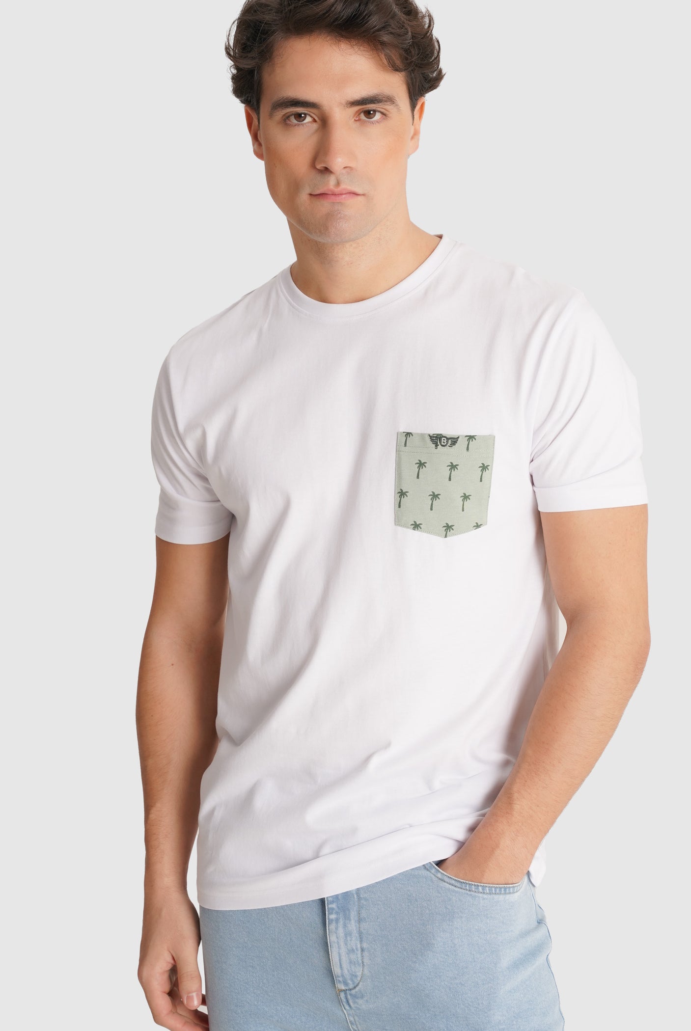 T-SHIRT BRANCA MANGA CURTA REGULAR FIT MR. BLUE