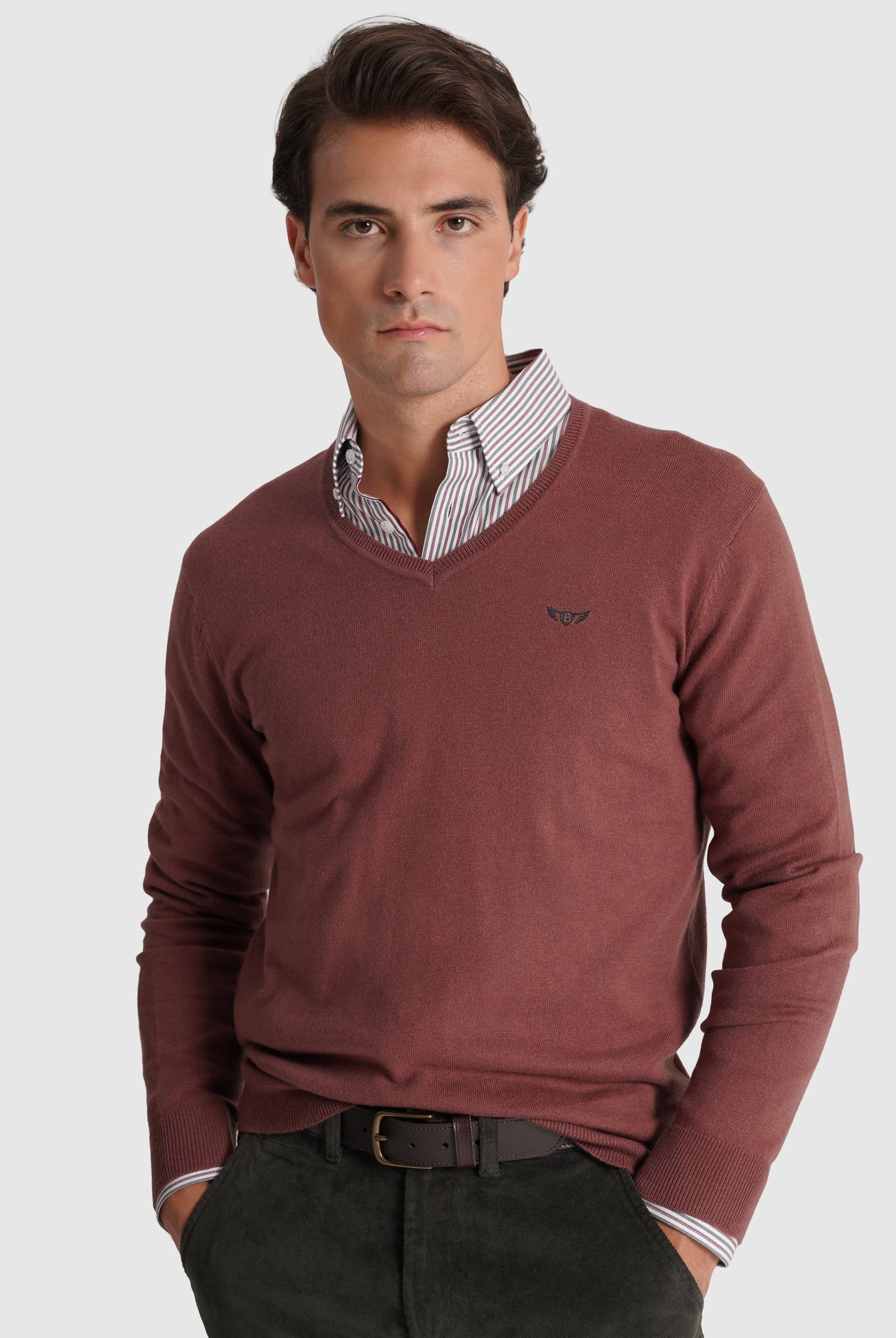 Pullover Lã Vermelho Manga Comprida Regular Fit Mr. Blue