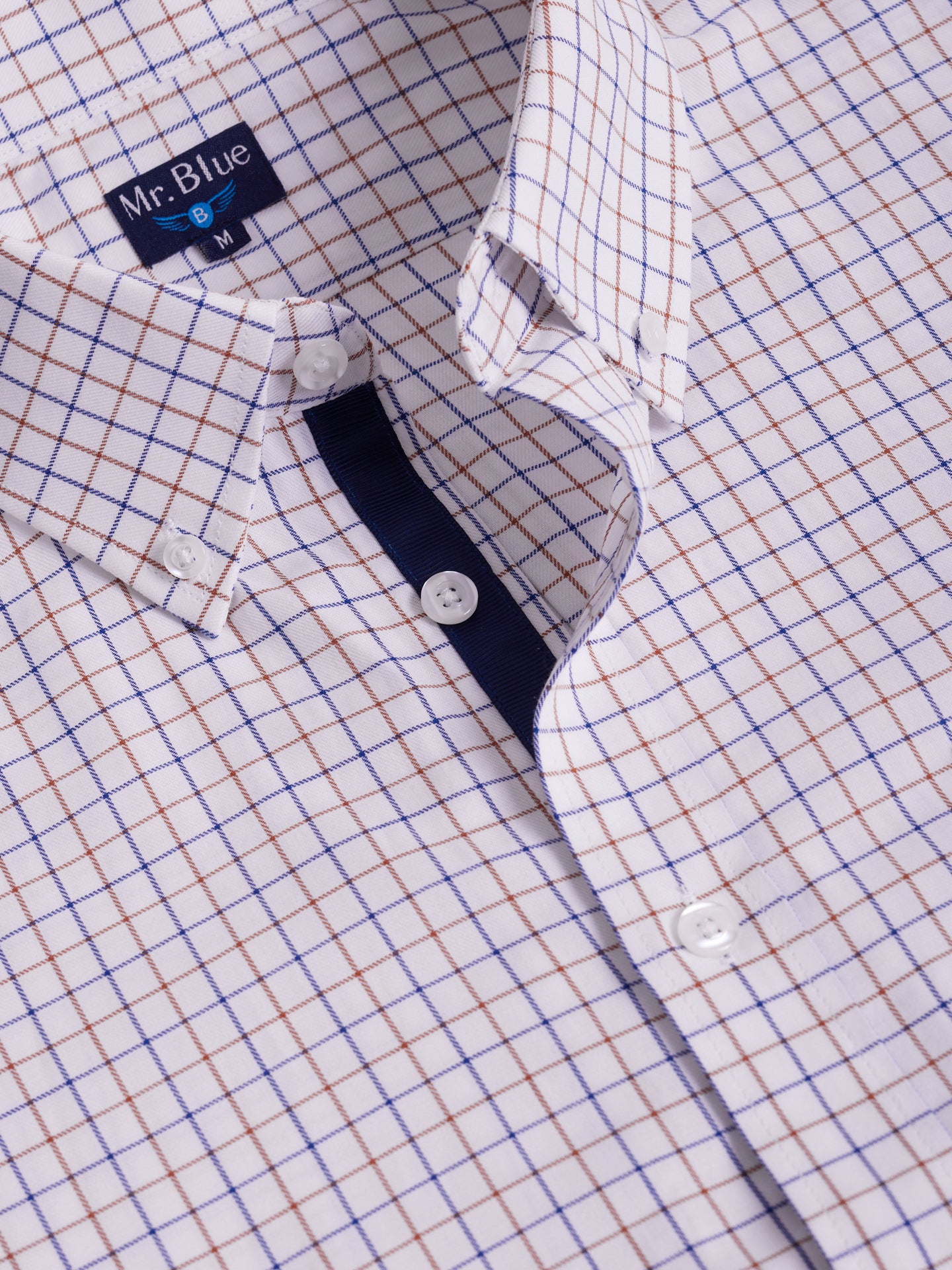 WHITE REGULAR FIT MR SHIRT. BLUE