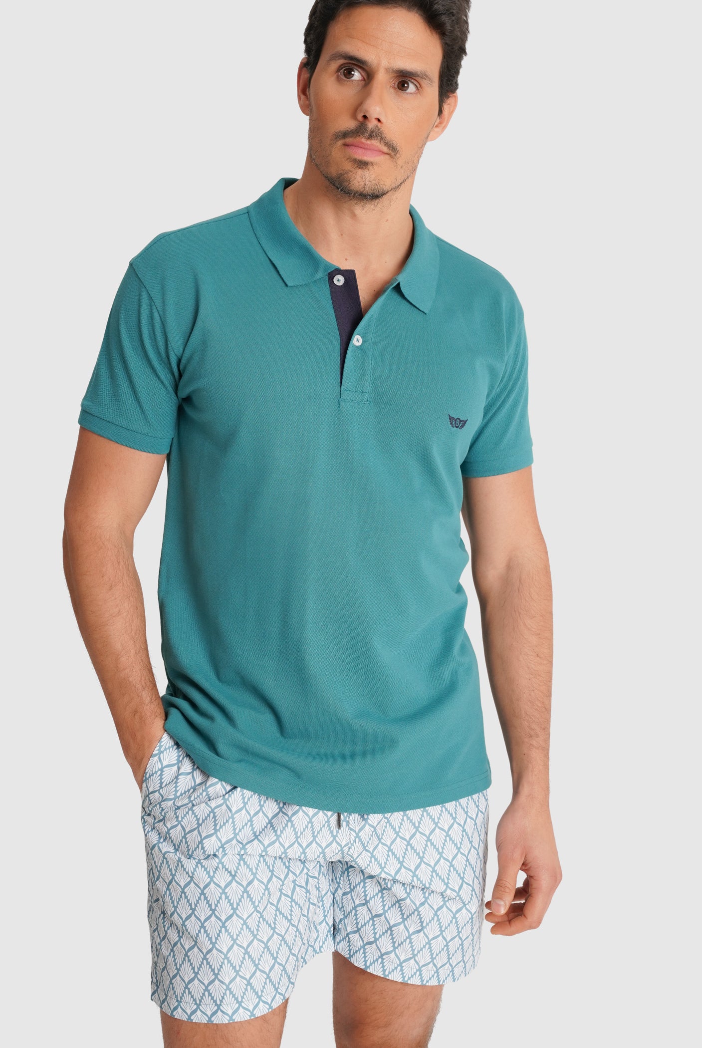POLO PIQUET VERDE MANGA CURTA REGULAR FIT MR. BLUE