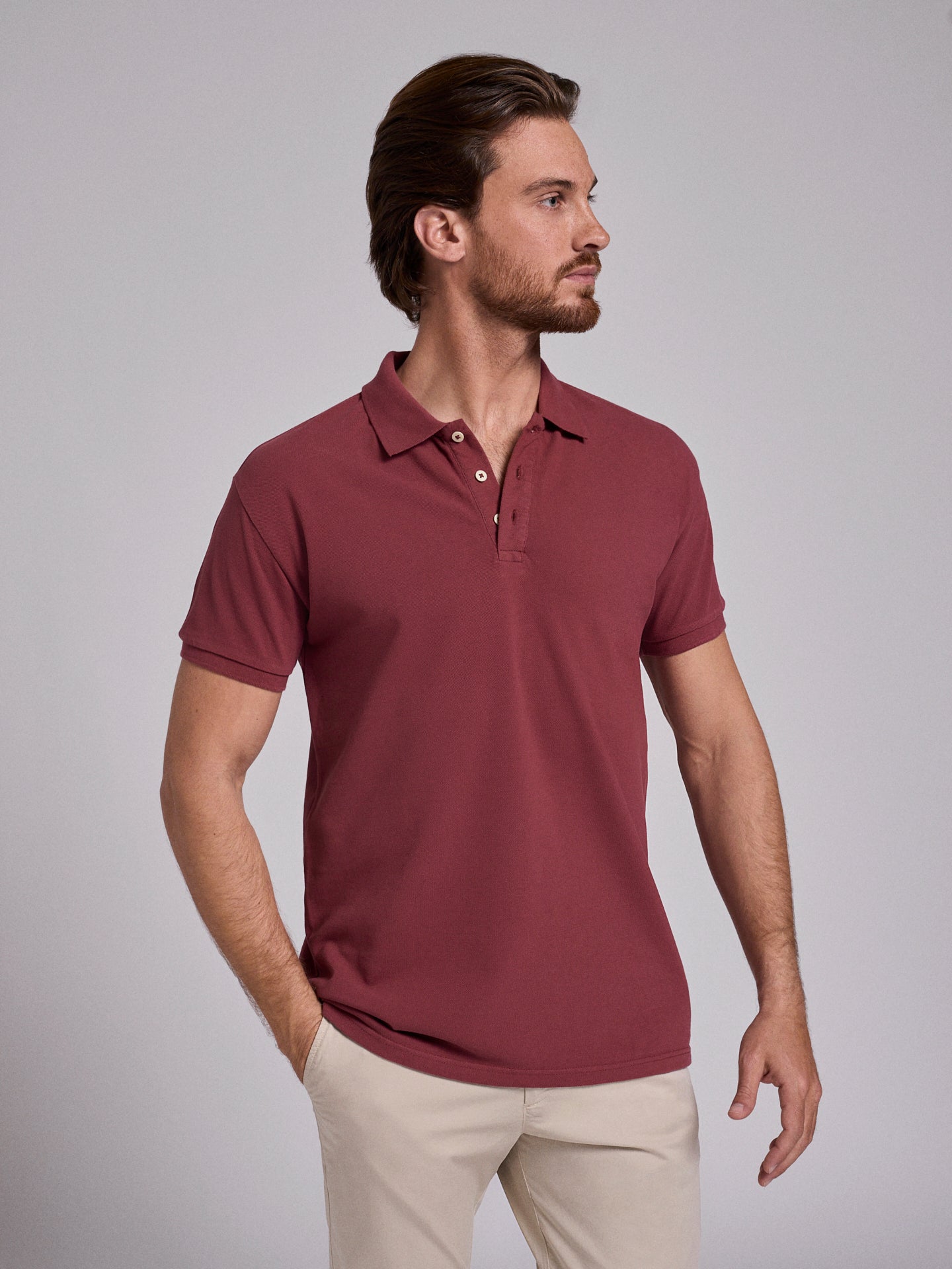 POLO DE ALGODÓN ROJO MANGA CORTA REGULAR FIT MARK BELLUCCI