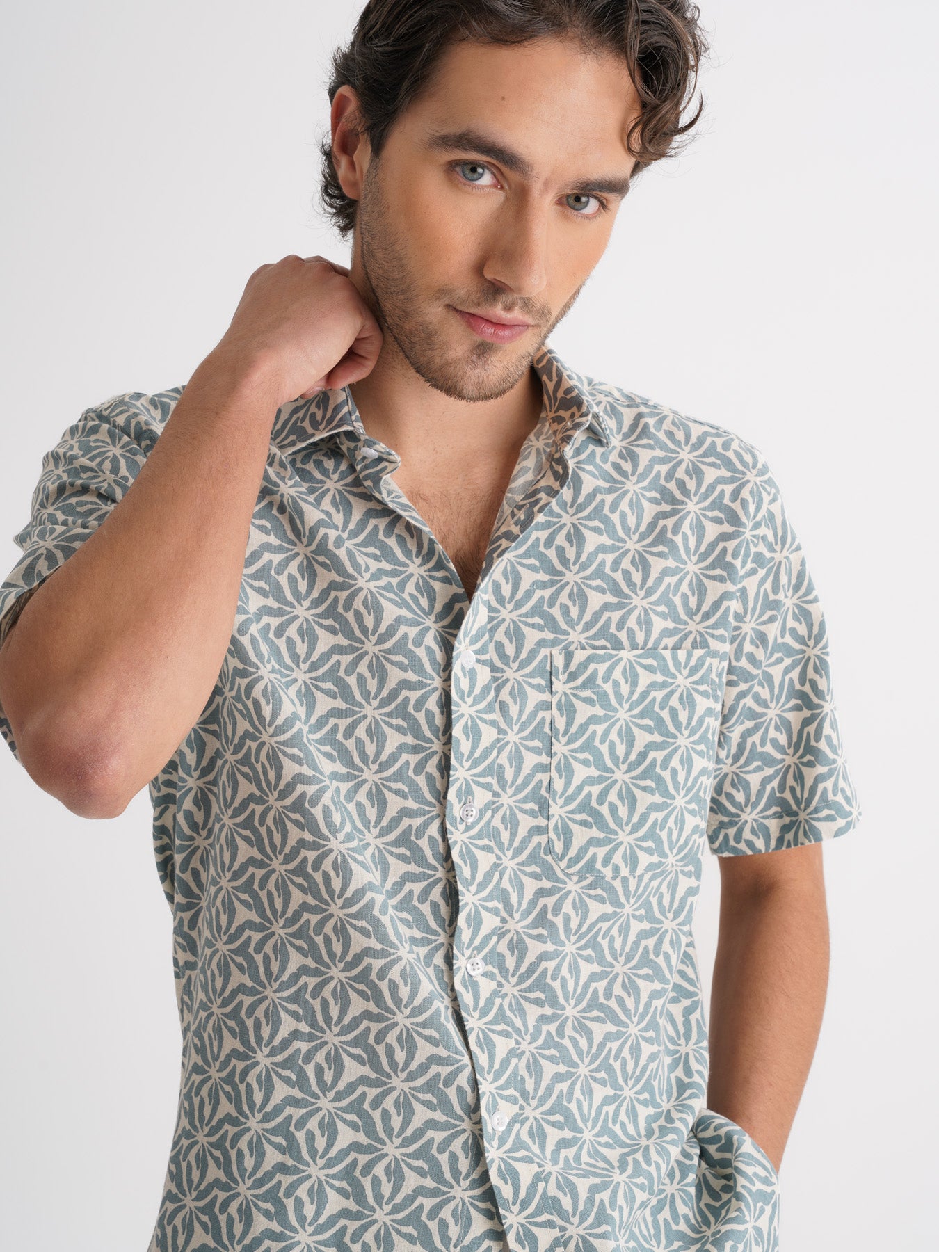 Regular Fit Blue Linen Shirt Mr. Blue