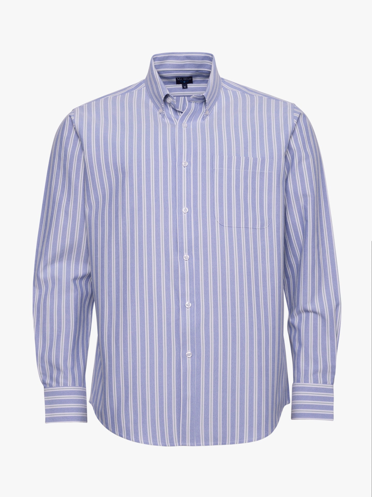 CAMISA ALGODÓN AZUL MANGA LARGA REGULAR FIT MR. AZUL