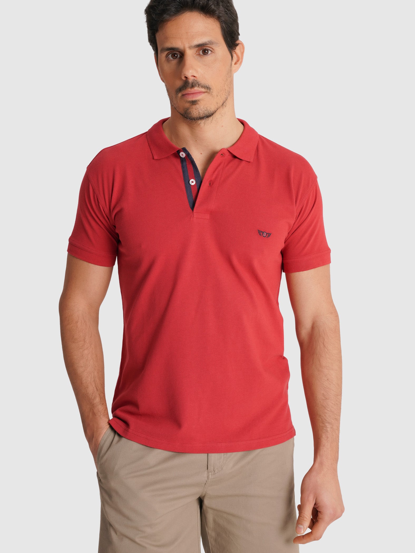 POLO PIQUET VERMELHO MANGA CURTA REGULAR FIT MR. BLUE