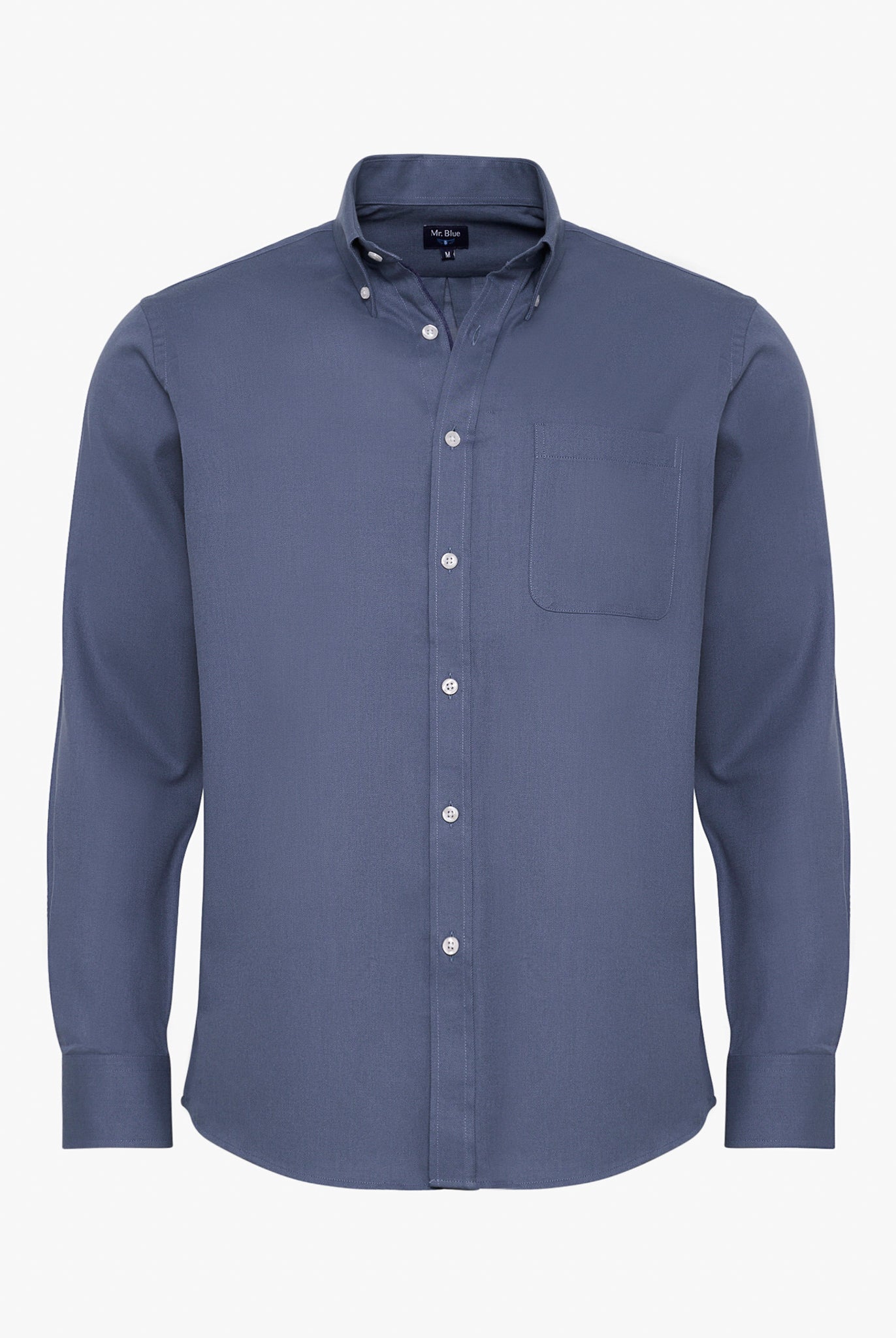 Camisa Algodão Azul Manga Comprida Regular Fit Mr. Blue