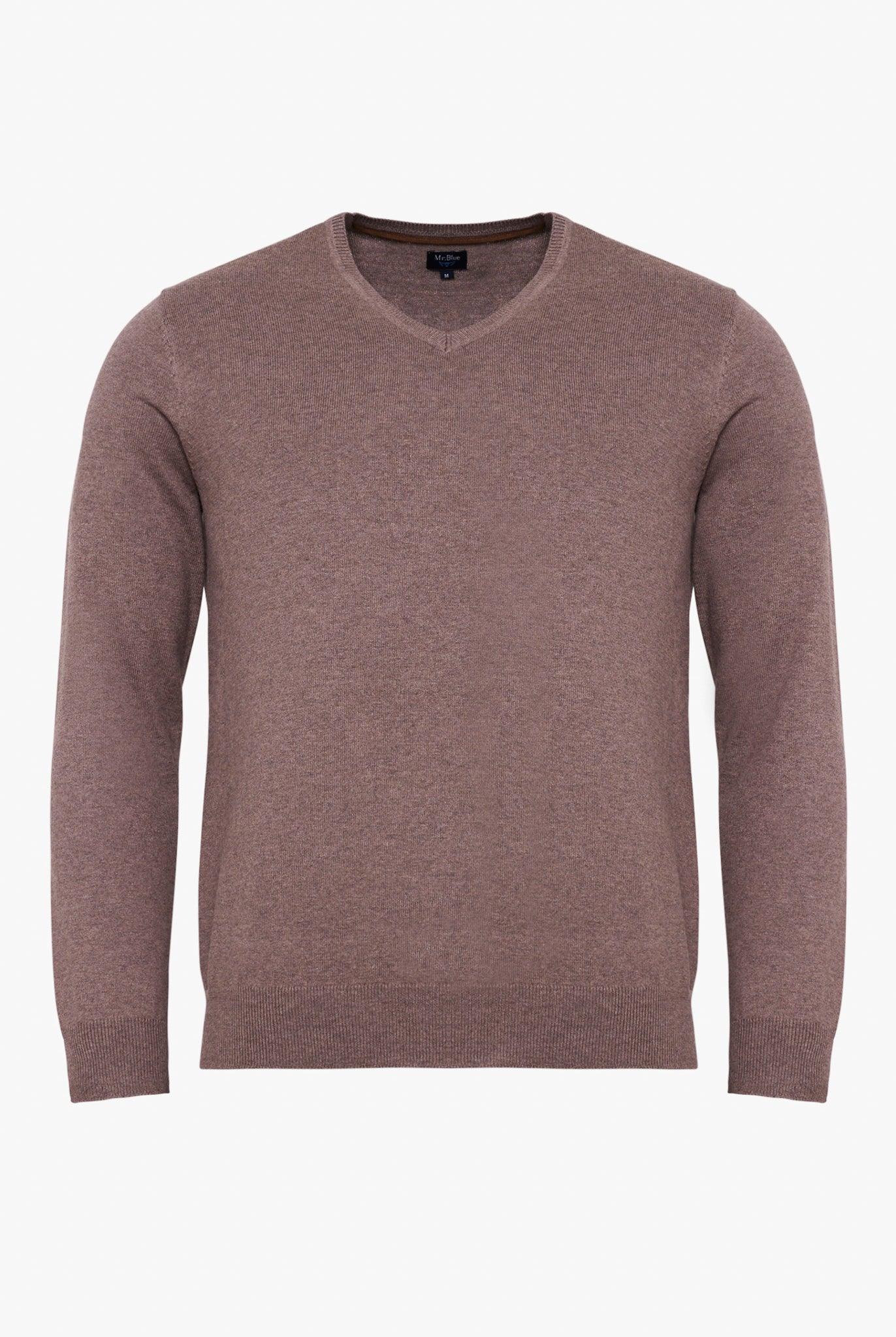 Pullover Caxemira Castanho Com Cotoveleira Regular Fit Mr. Blue