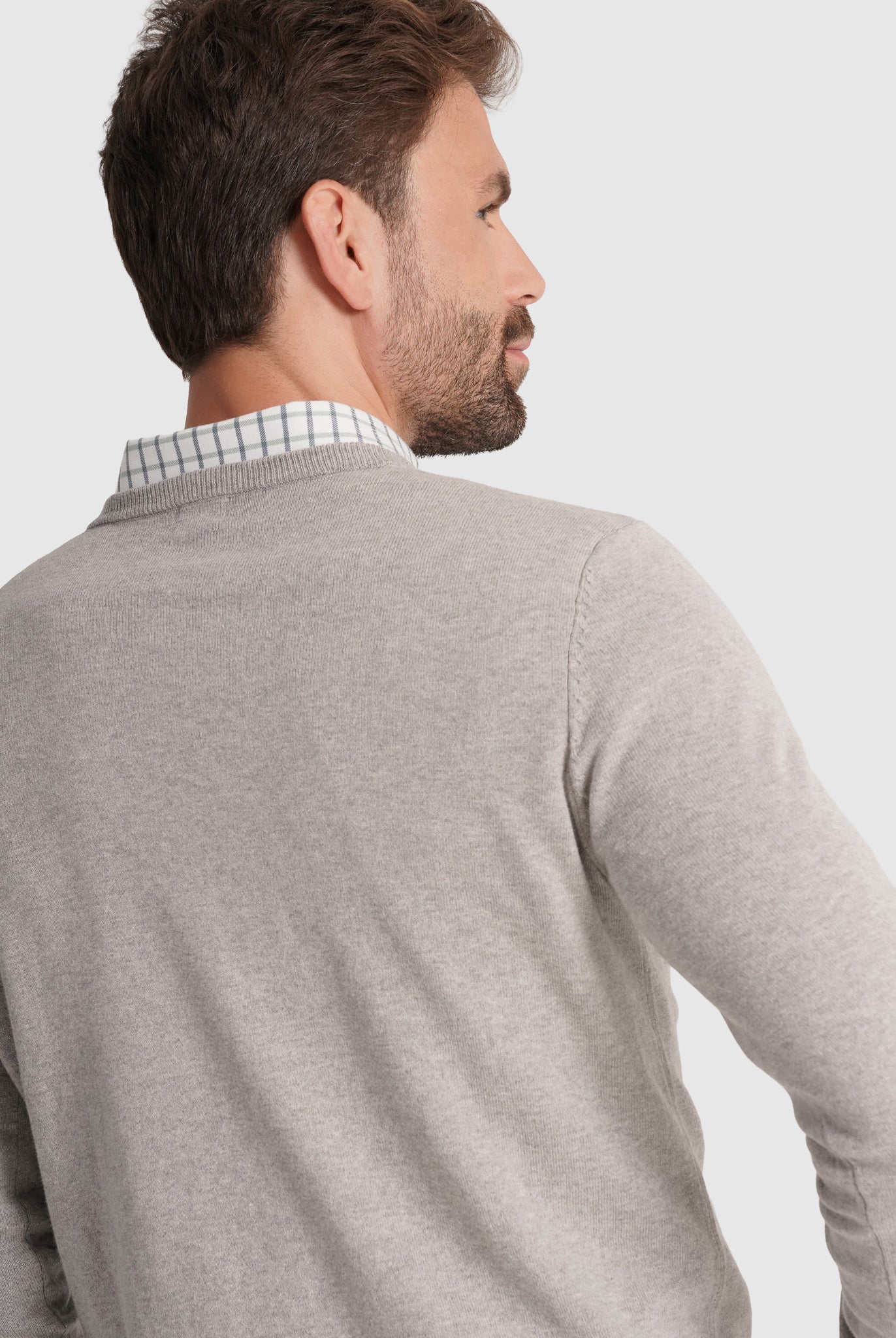 Pullover Caxemira Cinzento Manga Comprida Regular Fit Mr. Blue