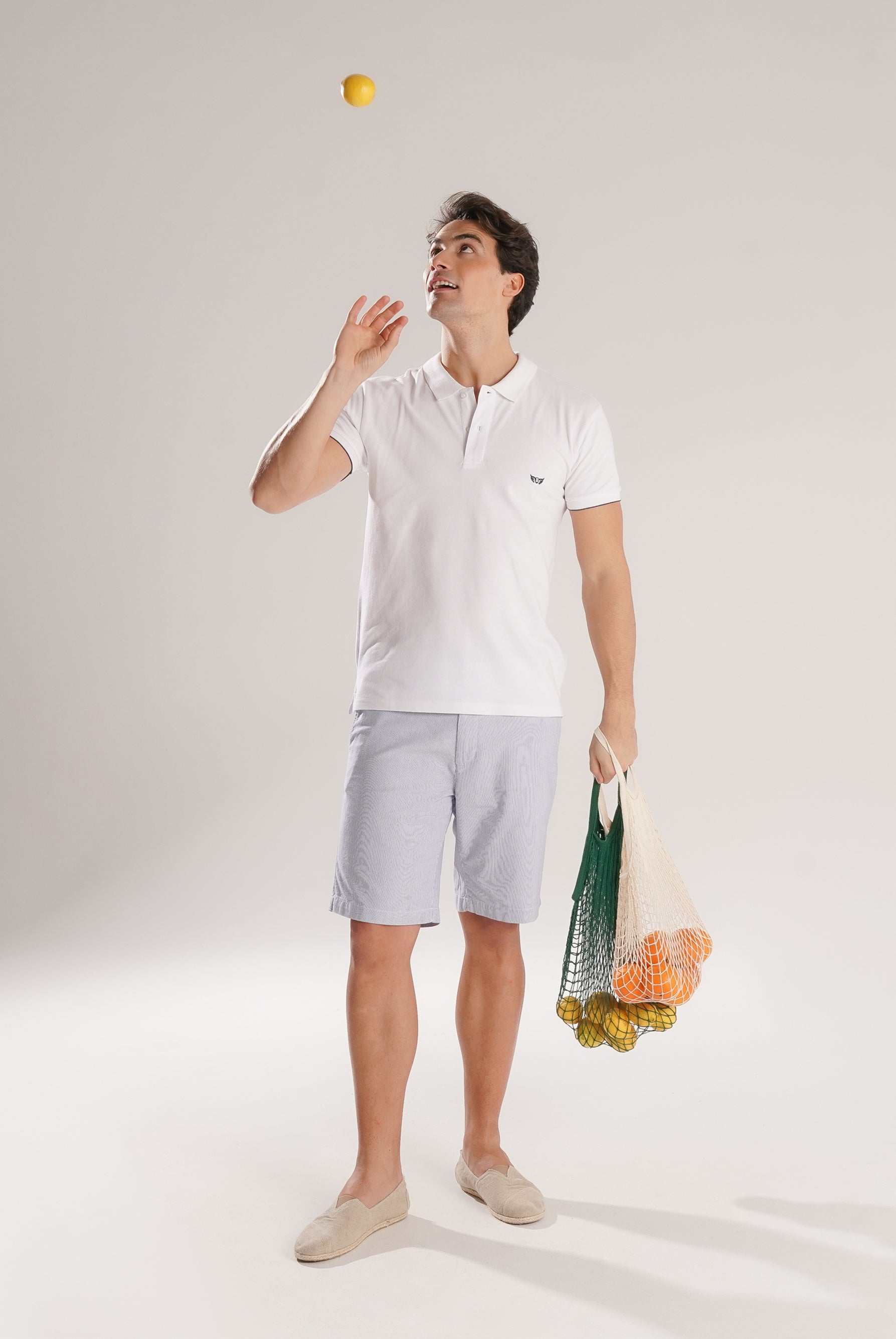 POLO PIQUET BRANCO MANGA CURTA REGULAR FIT MR. BLUE