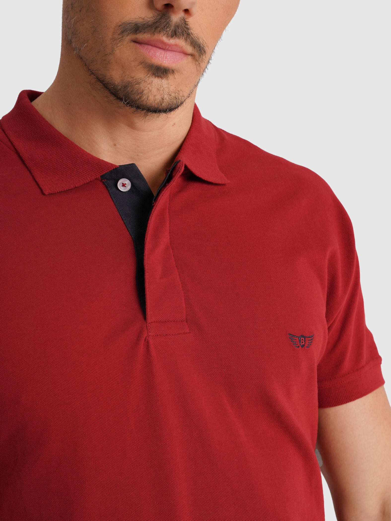 POLO PIQUET VERMELHO MANGA CURTA REGULAR FIT MR. BLUE