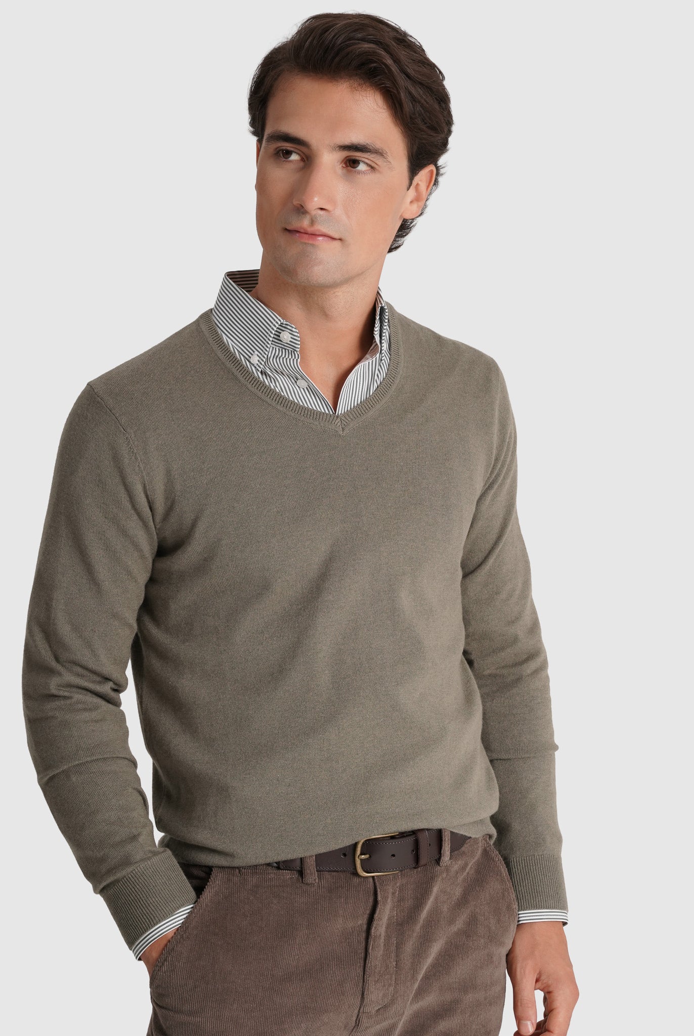 Pullover Lã Verde Manga Comprida Regular Fit Mr. Blue