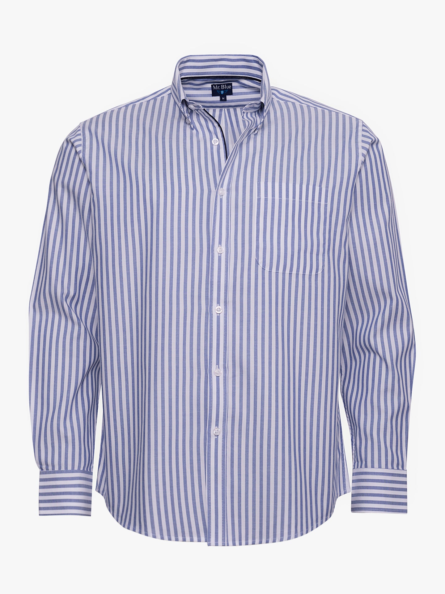 CAMISA ALGODÓN AZUL MANGA LARGA REGULAR FIT MR. AZUL