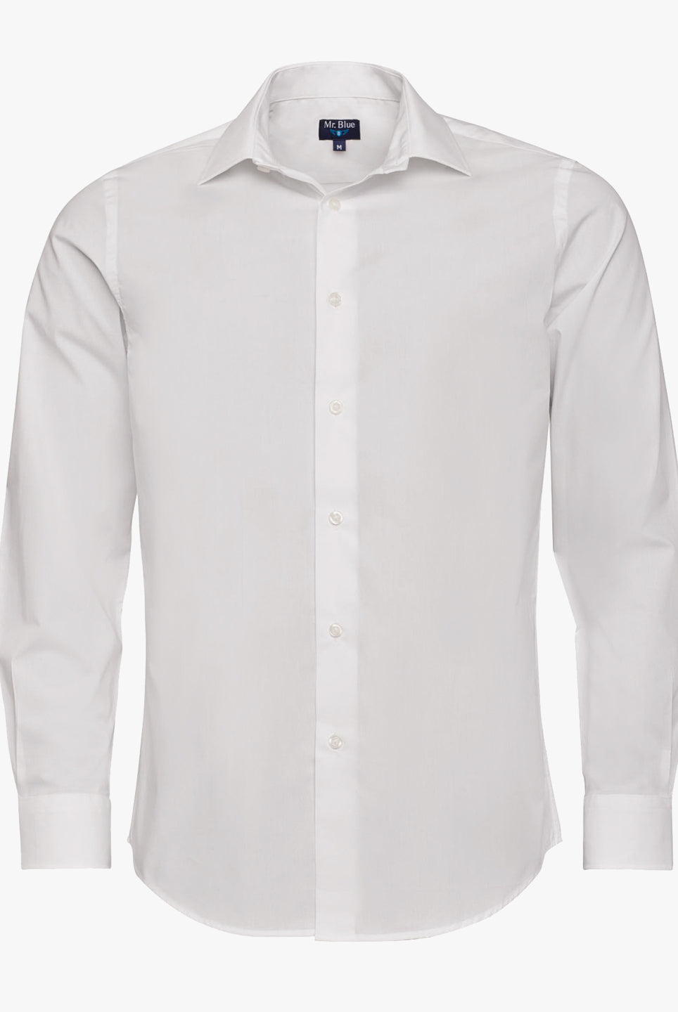 Camisa Algodão Branca Manga Comprida Slim Fit Mr. Blue