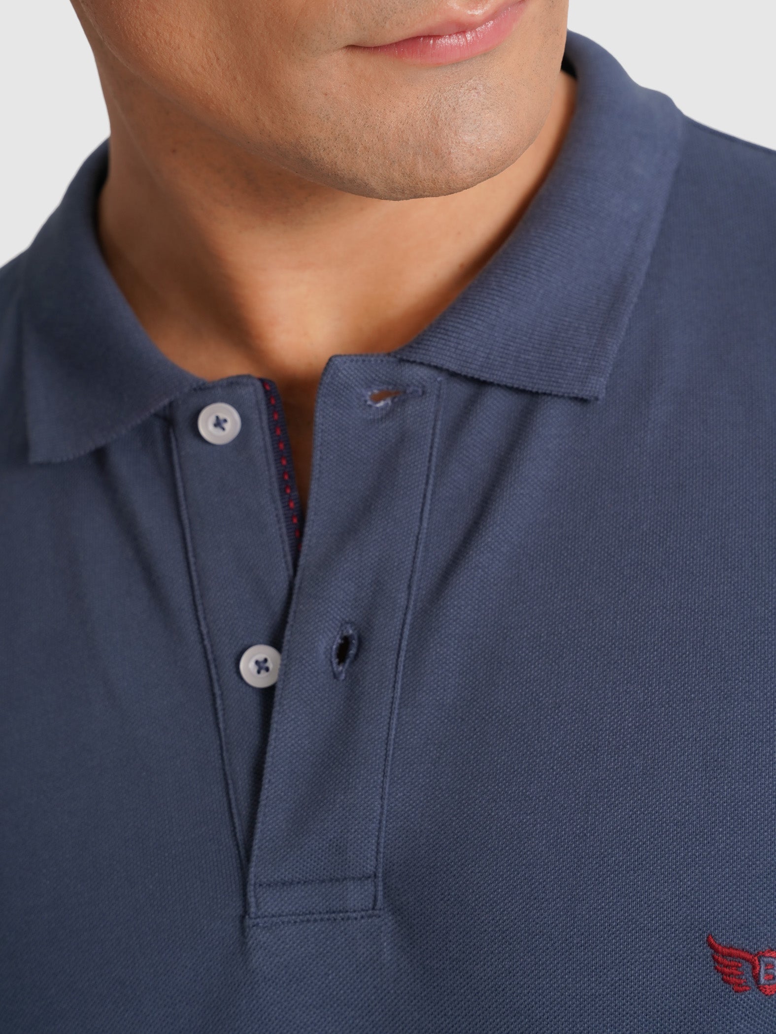 POLO PIQUET AZUL MANGA CURTA REGULAR FIT MR. BLUE