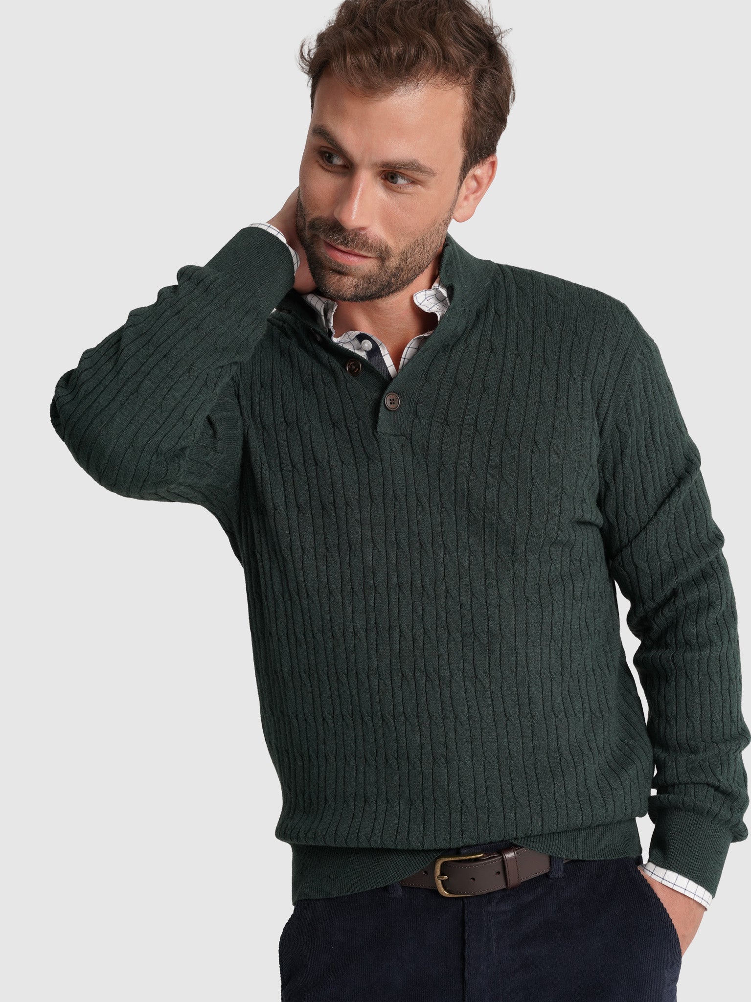 LONG SLEEVE CASHMERE PULLOVER REGULAR FIT MR. BLUE