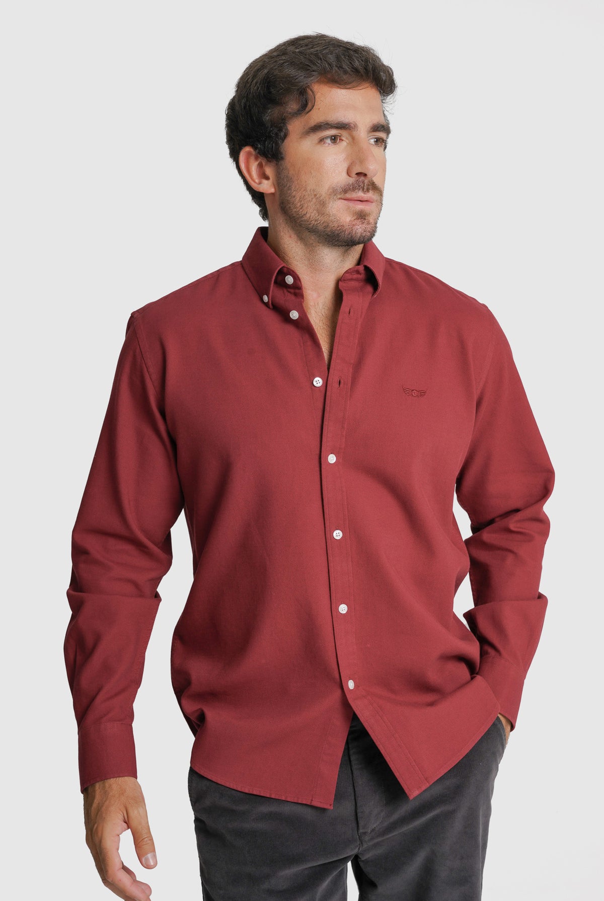 CAMISA ESTRUTURADA REGULAR FIT BORDEAUX LISA MR. BLUE