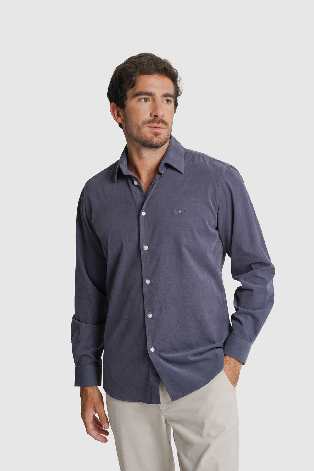 CAMISA BOMBAZINE TAILORED FIT AZUL LISA MR. BLUE