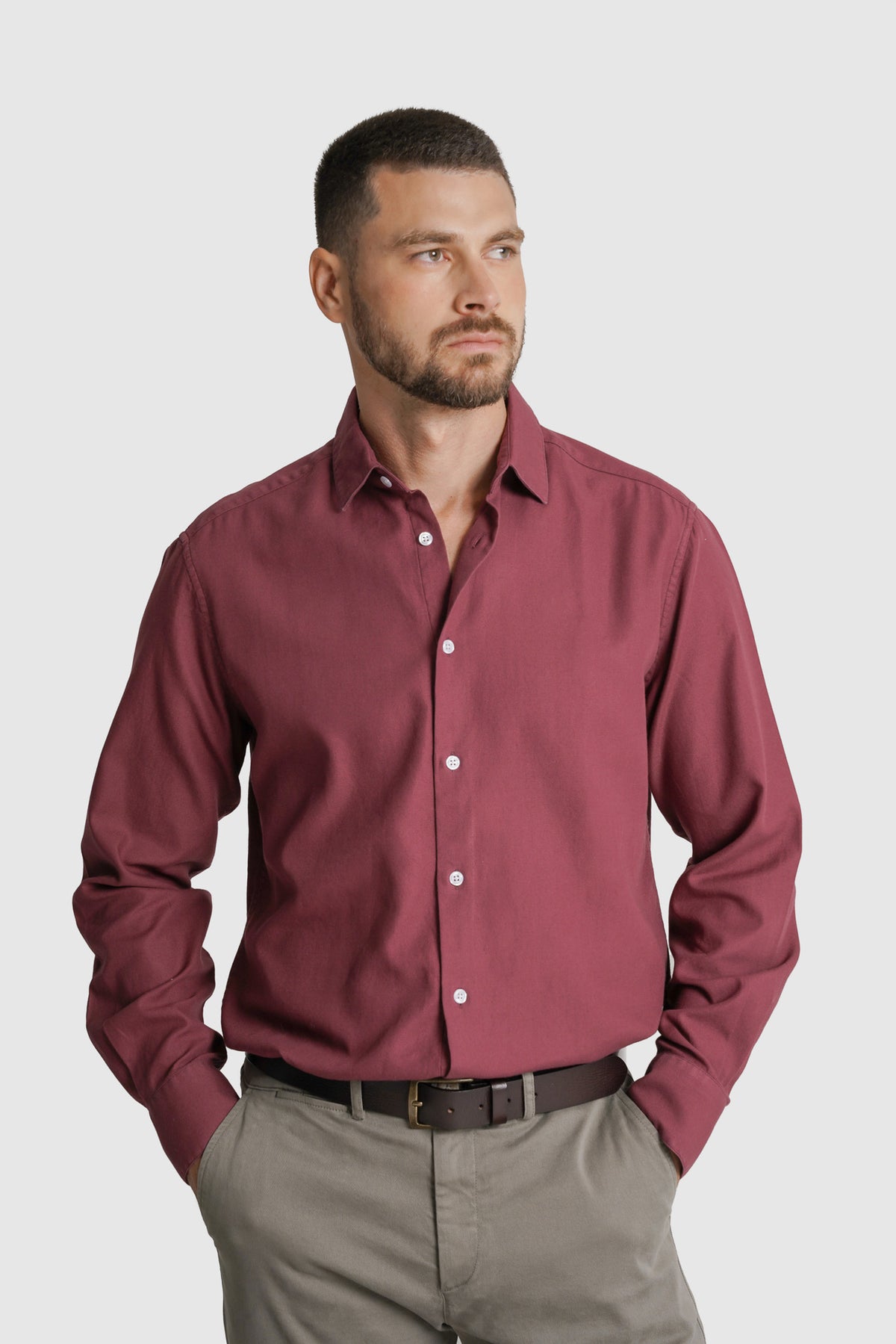 CAMISA PIQUET REGULAR FIT BORDEAUX LISA MARK BELLUCCI