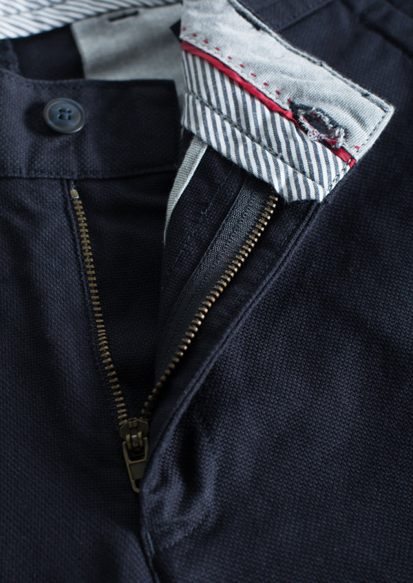 Calças chino algodão regular fit azul escuro - Mr Blue