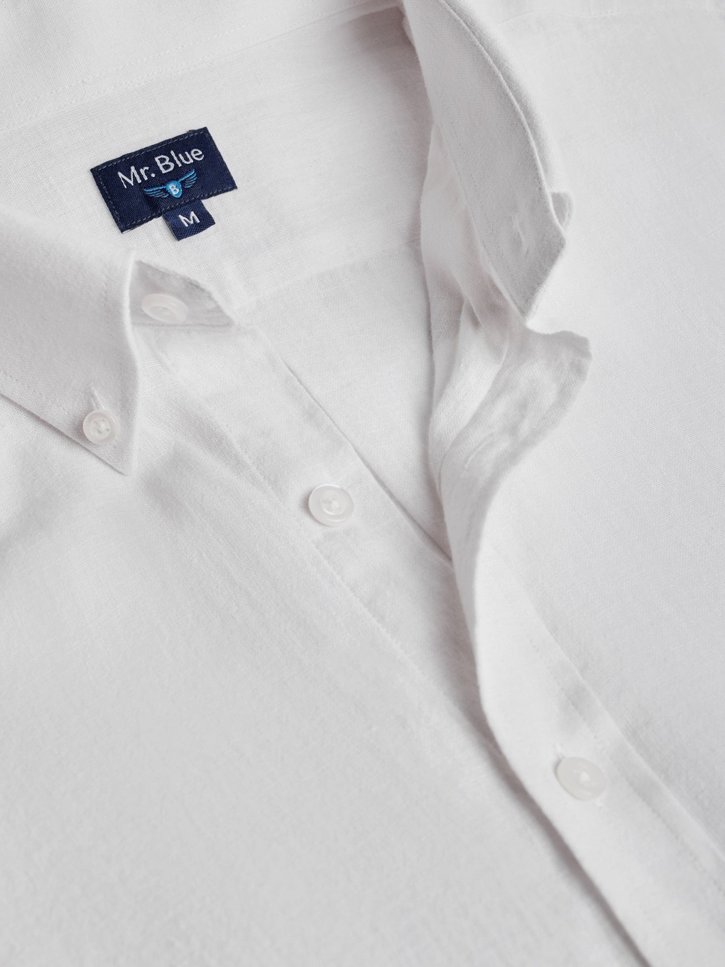 Camisa Regular Fit Linho Branca Mr. Blue
