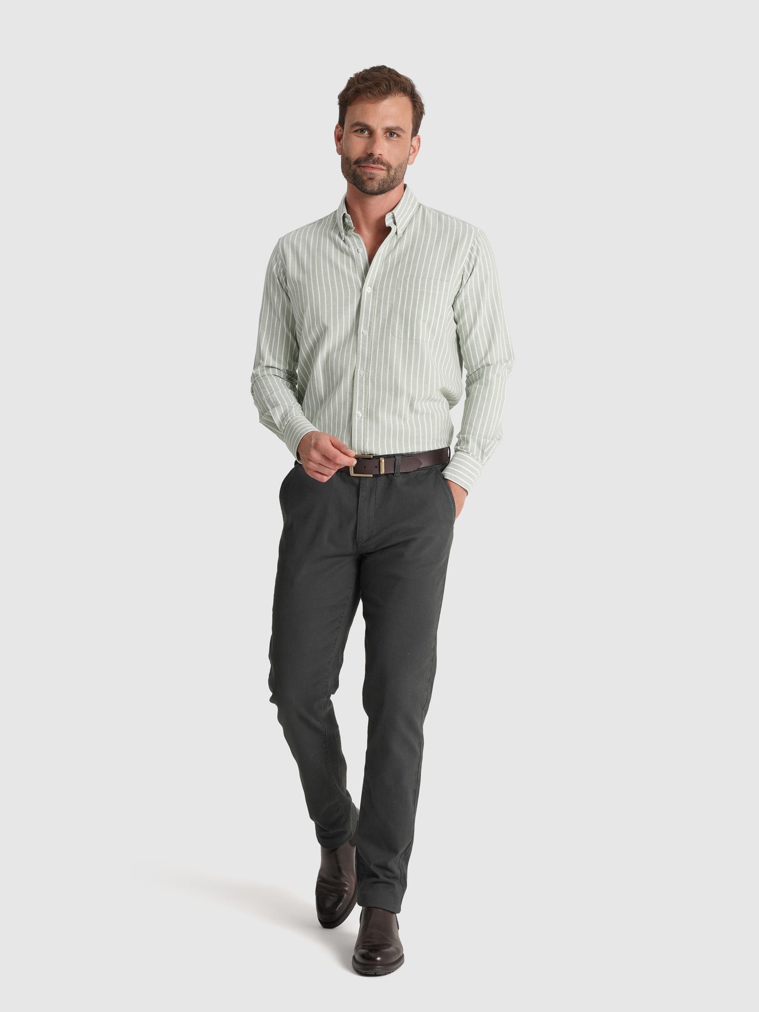 GRAY COTTON SLIM FIT MR. BLUE