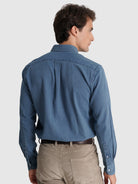 CAMISA ALGODÓN AZUL MANGA LARGA REGULAR FIT MR. AZUL