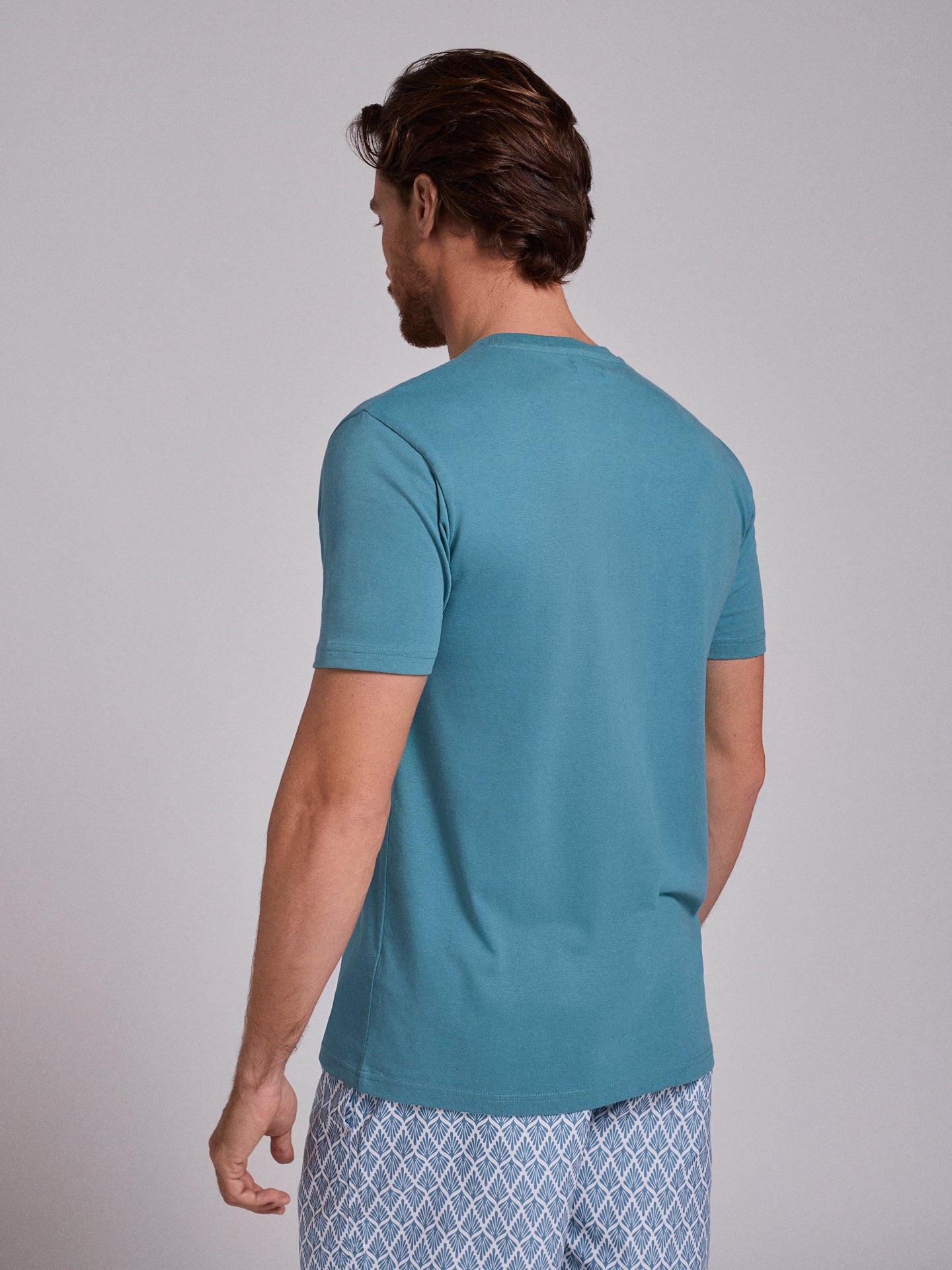 T-SHIRT ALGODÃO VERDE MANGA CURTA REGULAR FIT MR. BLUE