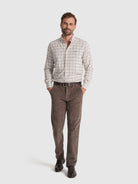 CAMISA FRANELA MARRÓN MANGA LARGA REGULAR FIT MR. AZUL