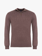 JERSEY DE CASHMERE MARRÓN CON CODERAS MR REGULAR FIT. AZUL