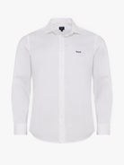CAMISA ALGODÃO BRANCA MANGA COMPRIDA SLIM FIT MR. BLUE