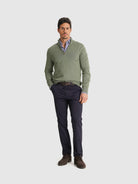 PULLOVER ALGODÃO VERDE MANGA COMPRIDA REGULAR FIT MR. BLUE