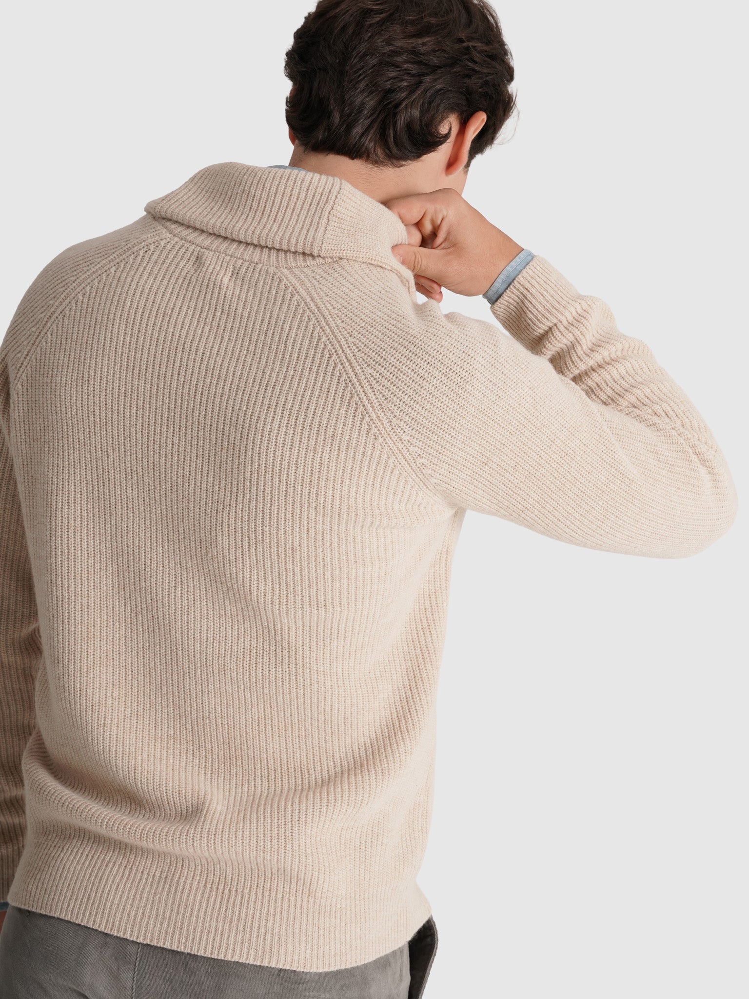 PULLOVER LÃ BEGE MANGA COMPRIDA REGULAR FIT MR. BLUE