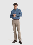 CAMISA ALGODÓN AZUL MANGA LARGA REGULAR FIT MR. AZUL