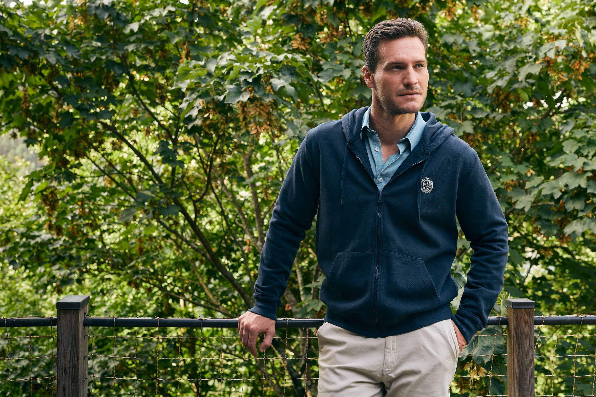 HOODIE ALGODÃO AZUL MANGA COMPRIDA REGULAR FIT MR. BLUE