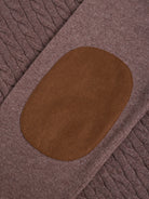 JERSEY DE CASHMERE MARRÓN CON CODERAS MR REGULAR FIT. AZUL