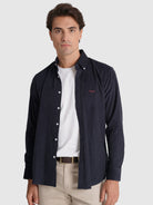 CAMISA ALGODÓN AZUL MANGA LARGA REGULAR FIT MR. AZUL