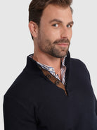 PULLOVER LÃ COM COTOVELEIRA REGULAR FIT MR. BLUE