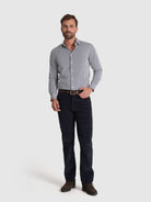 BLUE COTTON SHIRT LONG SLEEVE SLIM FIT MR. BLUE