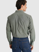 CAMISA ALGODÃO VERDE MANGA COMPRIDA REGULAR FIT MR. BLUE